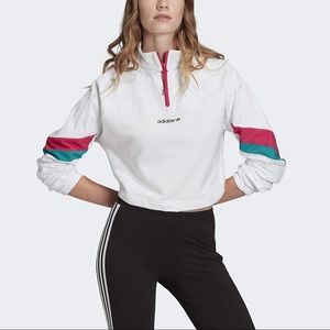 Adidas Cropped Half-Zip Track Jacket